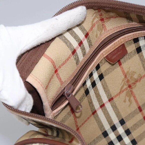 Burberrys Nova Check Boston Bag PVC Beige Auth hk2346 - Picture 10 of 16